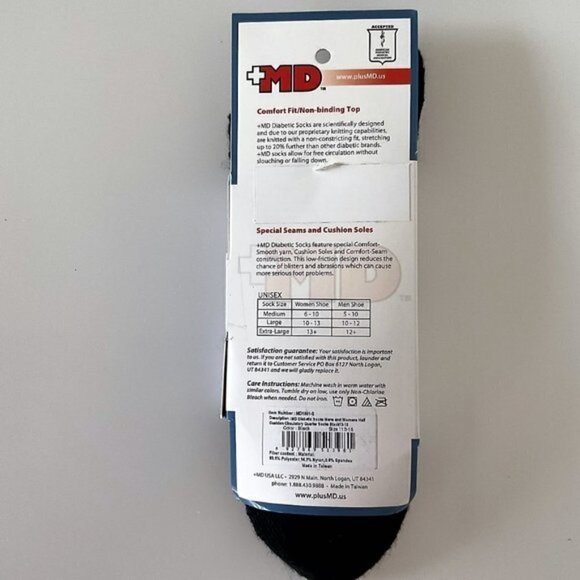 DIABETIC COMFORT SEAM SOCKS MD UNISEX 2 PACK - Picture 4 of 9